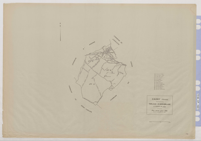 Plan du cadastre rénové - Cagny : tableau d'assemblage (TA)
