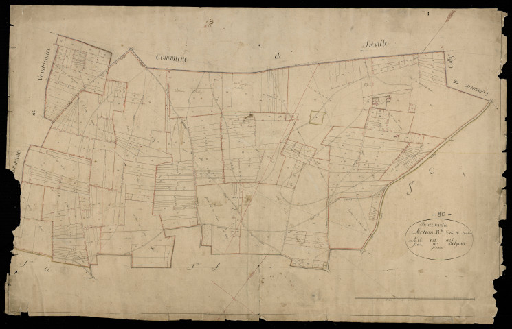 Plan du cadastre napoléonien - Bourseville : Buisson, B
