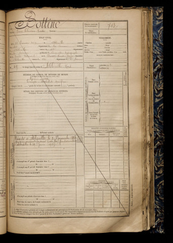 Bottine, Pierre Théodore Emile, né le 18 janvier 1869 à Abbeville (Somme), classe 1889, matricule n° 713, Bureau de recrutement d'Abbeville
