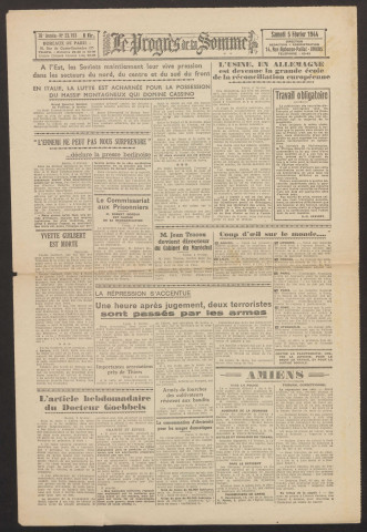 Le Progrès de la Somme, numéro 23193, 5 février 1944
