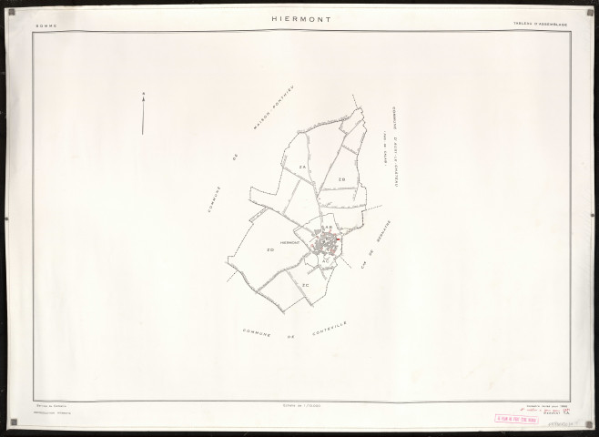 Plan du cadastre rénové - Hiermont : tableau d'assemblage (TA)