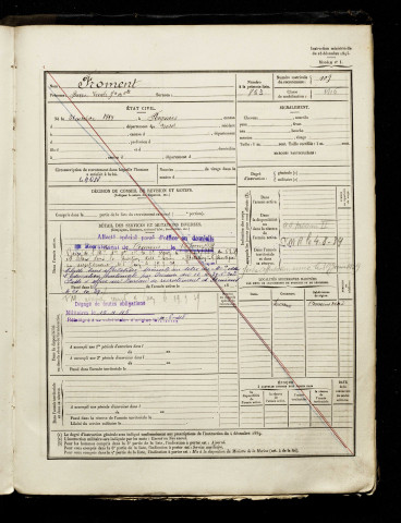 Froment, Pierre Emile Jean Baptiste, né le 21 octobre 1898 à Feignies (Nord), classe 1918, matricule n° 109, Bureau de recrutement d'Amiens