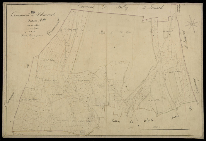 Plan du cadastre napoléonien - Hornoy-le-Bourg (Selincourt) : Village (Le), A1