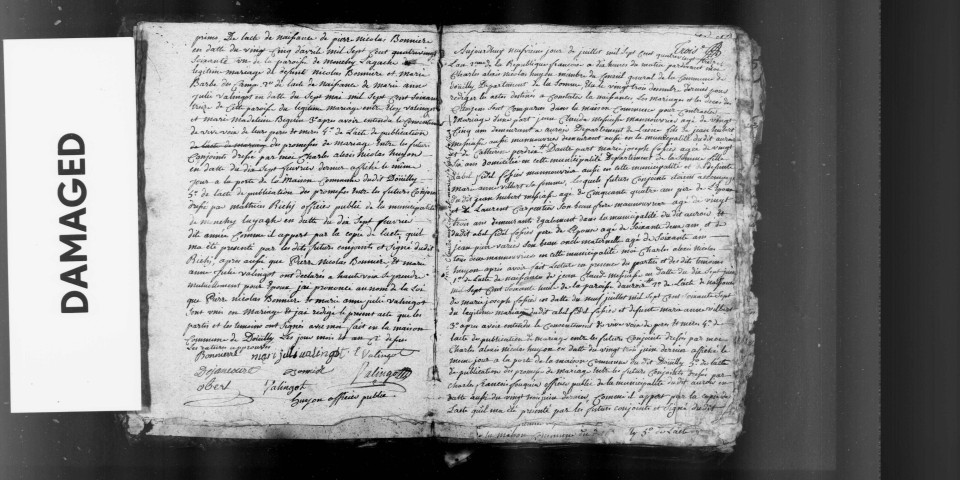 Douilly : naissances, mariages (1793-1885)