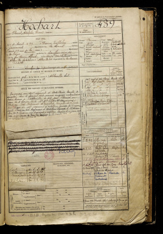Hochart, Florent Adolphe Henri, né le 04 avril 1899 à Fresnes-Tilloloy (Somme), classe 1919, matricule n° 439, Bureau de recrutement d'Abbeville