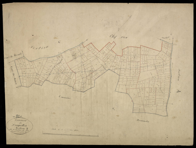 Plan du cadastre napoléonien - Domleger-Longvillers (Longvillers) : Pleine du Bois (La), B