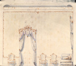 Château de M. Saint : dessin pour un décor de lambris et tentures par l'architecte Delefortrie