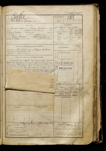 Gaffet, Urbain Gaston Maxime, né le 24 avril 1900 à Crécy-en-Ponthieu (Somme), classe 1920, matricule n° 185, Bureau de recrutement d'Abbeville