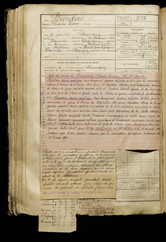 Biendiné, Charles Victor, né le 27 juin 1895 à Picquigny (Somme), classe 1915, matricule n° 278, Bureau de recrutement d'Amiens