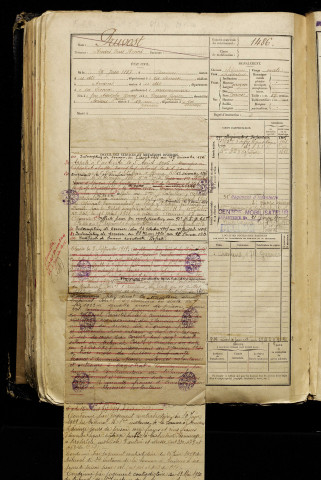 Pruvost, André Paul Henri, né le 29 juin 1897 à Amiens (Somme), classe 1917, matricule n° 1486, Bureau de recrutement d'Amiens