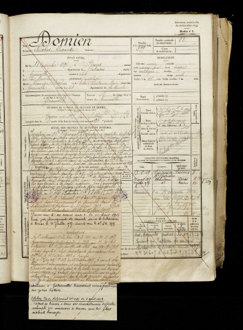 Domien, Nicolas Alexandre, né le 11 novembre 1896 à Bures-les-Monts (Calvados), classe 1916, matricule n° 23, Bureau de recrutement d'Amiens