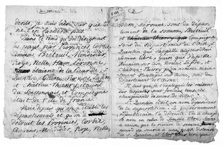 Correspondance de Babeuf écrite pendant son emprisonnement, au sujet des nouvelles circonscriptions territoriales