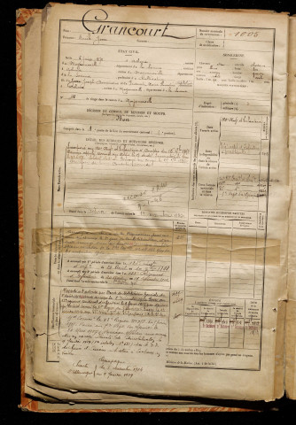 Grancourt, Emile Josse, né le 05 juin 1872 à Acheux-en-Vimeu (Somme), classe 1892, matricule n° 1005, Bureau de recrutement d'Abbeville