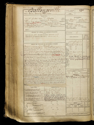 Dallongeville, Maurice Maximilien Gustave, né le 01 juillet 1894 à Chaulnes (Somme), classe 1914, matricule n° 780, Bureau de recrutement d'Amiens