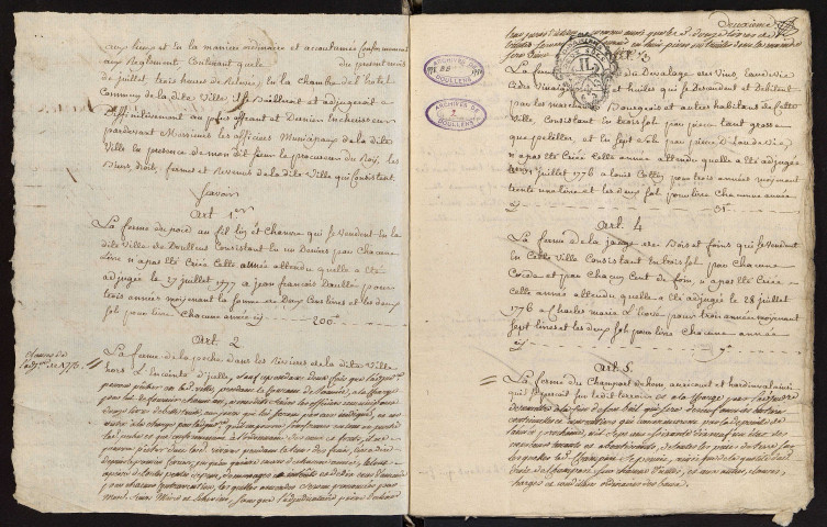 Doullens. Délibérations de l'échevinage