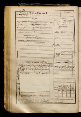 Prudhomme, Léon Jean Baptiste, né le 05 octobre 1874 à Rinxent (Pas-de-Calais), classe 1894, matricule n° 1162, Bureau de recrutement d'Abbeville