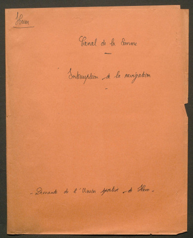 Demande de l'Union Sportive de Ham « section natation » pour l'organisation d'une fête nautique et de manifestations sportives sur le Canal de la Somme le 6 sptembre 1964
