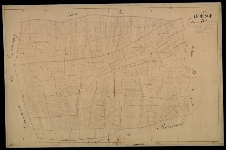 Plan du cadastre napoléonien - Mesge (Le) (Le Mesge) : Moëllons (Les), D1