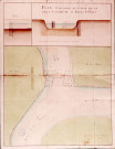 Plan, élévation et coupe de la digue construite au filet d'Heilly