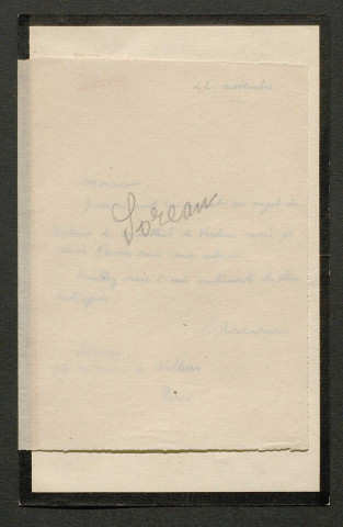 Témoignage de Soreau, Edmond (Sous-lieutenant) et correspondance avec Jacques Péricard