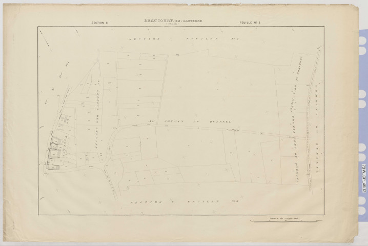 Plan du cadastre rénové - Beaucourt-en-Santerre : section C2
