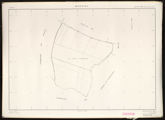 Plan du cadastre rénové - Machiel : section ZB