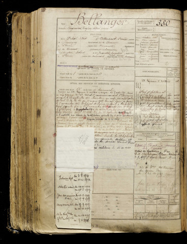 Bellanger, Raymond Eugène Alfred, né le 28 mai 1890 à Bettencourt-Rivière (Somme), classe 1910, matricule n° 380, Bureau de recrutement d'Abbeville