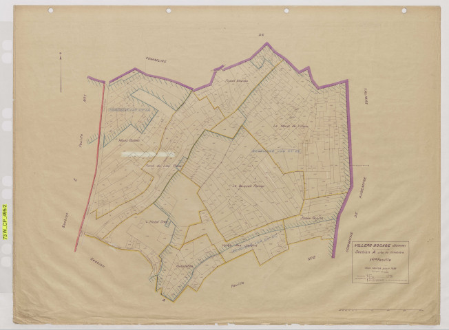 Plan du cadastre rénové - Villers-Bocage : section A1