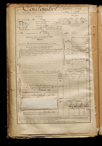 Coulombel, Louis Félix Aimé, né le 08 décembre 1872 à Flogny-la-Chapelle (Yonne), classe 1892, matricule n° 1149, Bureau de recrutement d'Abbeville