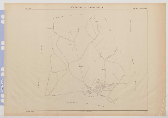 Plan du cadastre rénové - Beaufort-en-Santerre : tableau d'assemblage (TA)