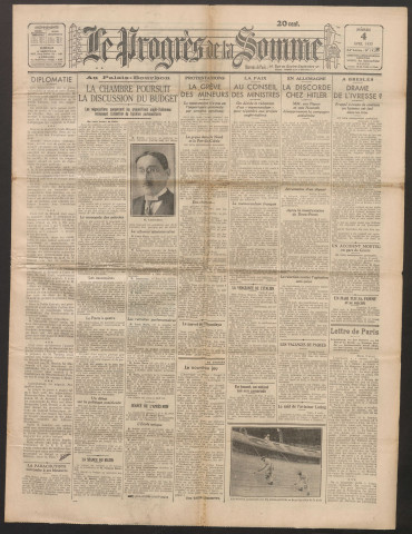 Le Progrès de la Somme, numéro 19577, 4 avril 1933