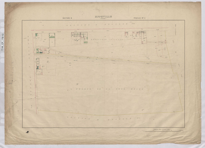 Plan du cadastre rénové - Eppeville : section B4