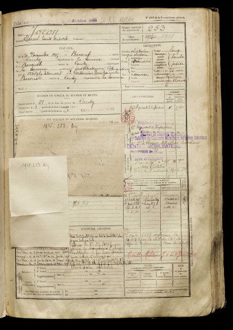Joron, Marcel Louis Eusart, né le 10 novembre 1895 à Bacouel-sur-Selle (Somme), classe 1915, matricule n° 253, Bureau de recrutement d'Amiens