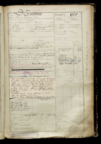 Masson, Louis Eugène, né le 18 février 1900 à Athies (Somme), classe 1920, matricule n° 925, Bureau de recrutement de Péronne