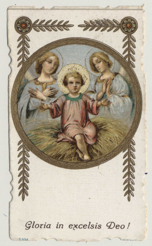 Gloria in excelsis Deo ! L'Enfant Jésus dans la mangeoire et les anges