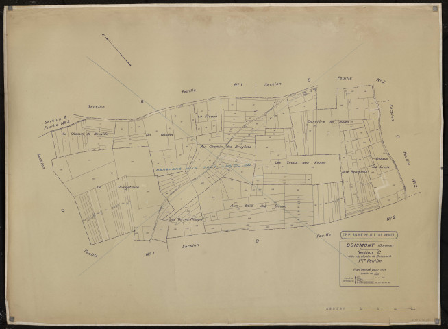 Plan du cadastre rénové - Boismont : section C1