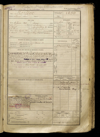 Nortier, Marcel Louis, né le 05 janvier 1895 à Amiens (Somme), classe 1915, matricule n° 1259, Bureau de recrutement d'Amiens