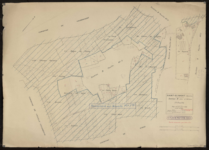 Plan du cadastre rénové - Saint-Blimont : section B1