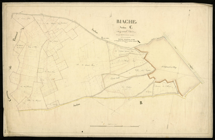 Plan du cadastre napoléonien - Biaches : Grand Bois (Le), C