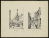 Le vieil Amiens. Puits du Marché au fil détruit vers 1849. AD 1846 LD. Sur la même planche figure une vue du canal du Hocquet, ou du pont des Augustins, en 1868 (côté Ouest). Inv. 1813