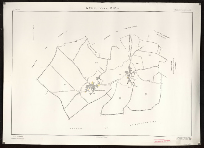 Plan du cadastre rénové - Neuilly-le-Dien : tableau d'assemblage (TA)