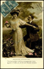 Carte postale colorisée "Promenade sentimentale" adressée par Emile Sueur (1886-1948) à Julienne Colard (1887-1974)