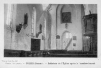 Intérieur de l'Eglise après le bombardement