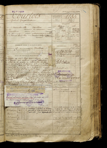 Courtois, Gabriel Georges Louis, né le 08 novembre 1899 à Doullens (Somme), classe 1919, matricule n° 1185, Bureau de recrutement d'Abbeville