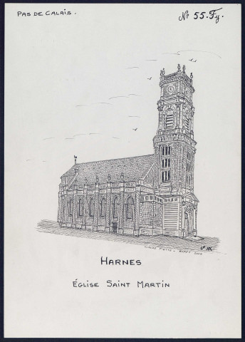 Harnes (Pas-de-Calais) : église Saint-Martin - (Reproduction interdite sans autorisation - © Claude Piette)