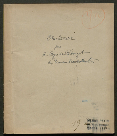 Témoignage de Peyre de Bétouret, Henri et correspondance avec Jacques Péricard