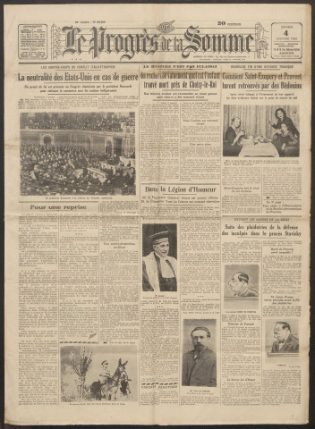 Le Progrès de la Somme, numéro 20569, 4 janvier 1936