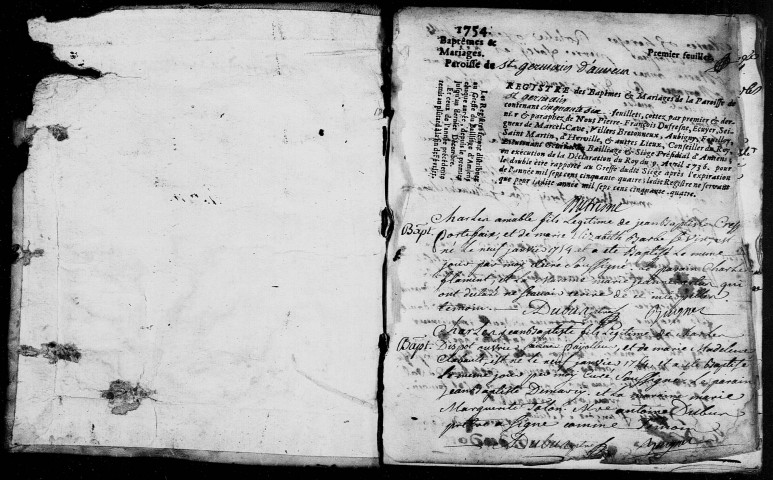 Amiens (Saint-Germain) : baptêmes, mariages, sépultures