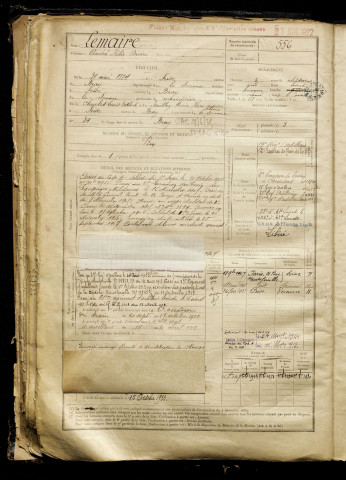 Lemaire, André Félix Désiré, né le 21 mai 1884 à Frise (Somme), classe 1904, matricule n° 556, Bureau de recrutement de Péronne