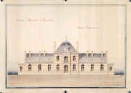 Hôpital : dessin de la façade principale par l'architecte Paul Delefortrie